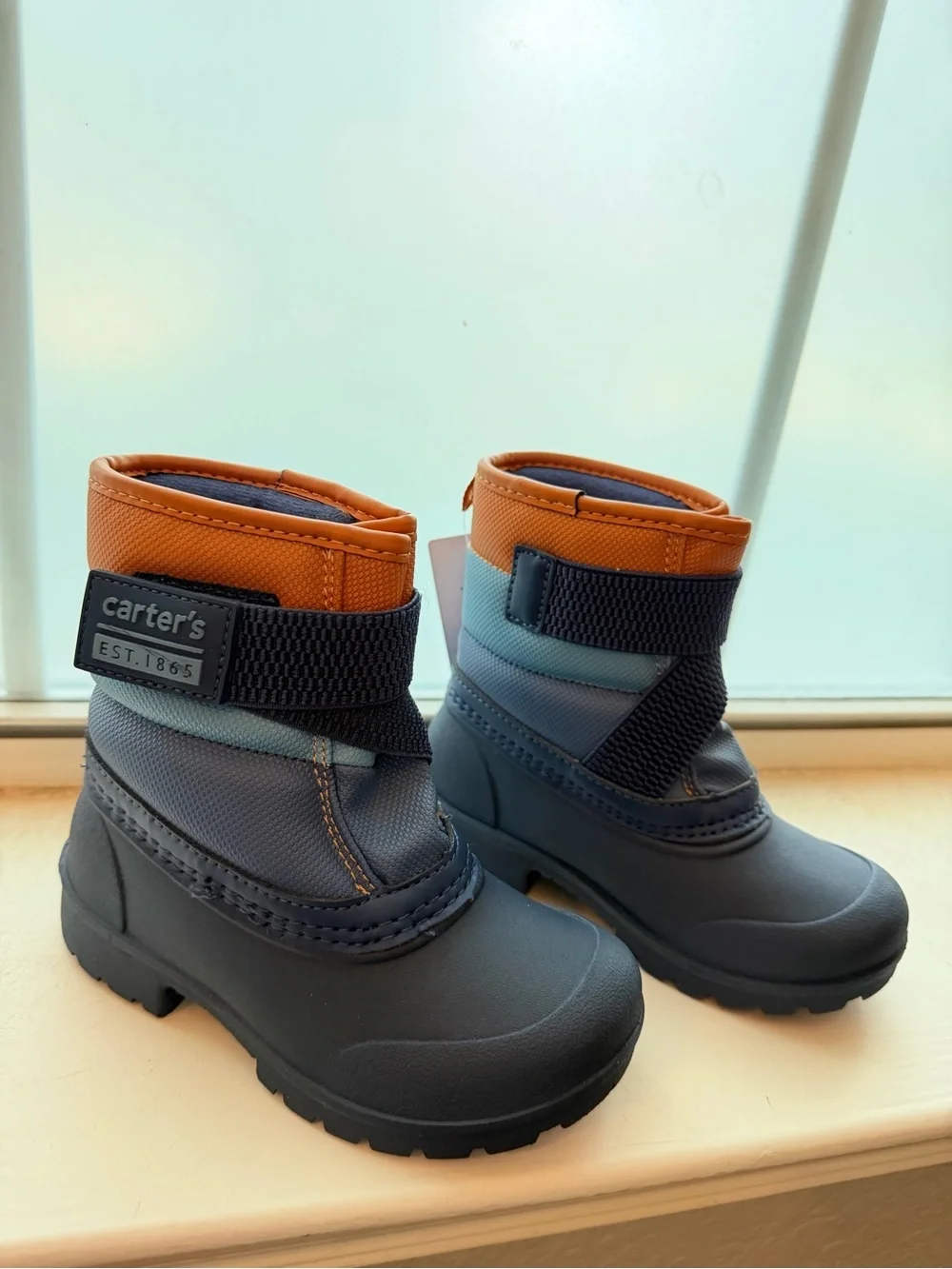 Carter's Navy, Light Blue & Orange Toddler Snow Boots - Picture 2 of 5